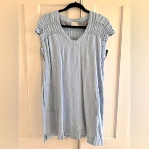 Anthropologie Maeve Chambray Embroidered Dress XSmall